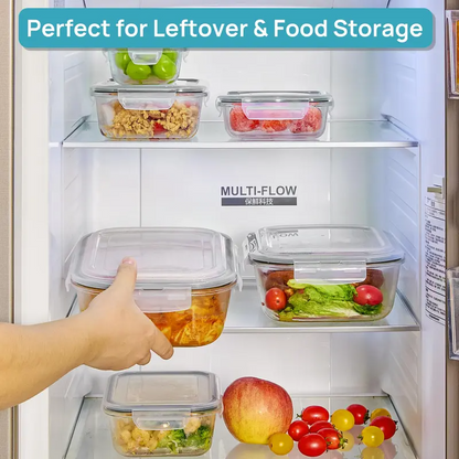 12 Pack Glass Food Storage Containers with Airtight Lids – Leakproof Meal Prep Lunch Containers, BPA-Free Glass Food Storage Set, Microwave, Oven, Freezer & Dishwasher Safe