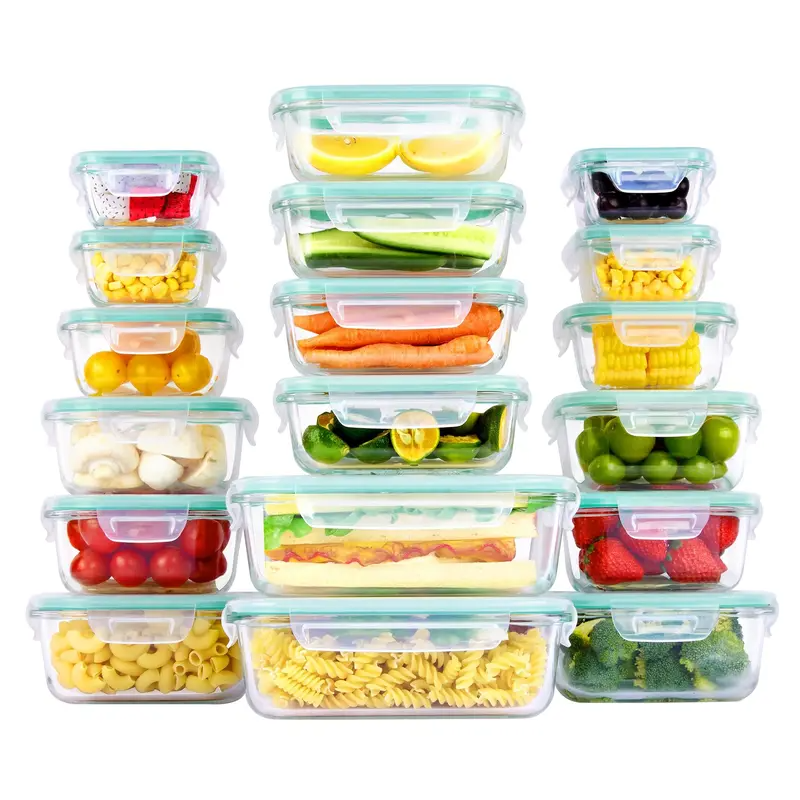 12 Pack Glass Food Storage Containers with Airtight Lids – Leakproof Meal Prep Lunch Containers, BPA-Free Glass Food Storage Set, Microwave, Oven, Freezer & Dishwasher Safe