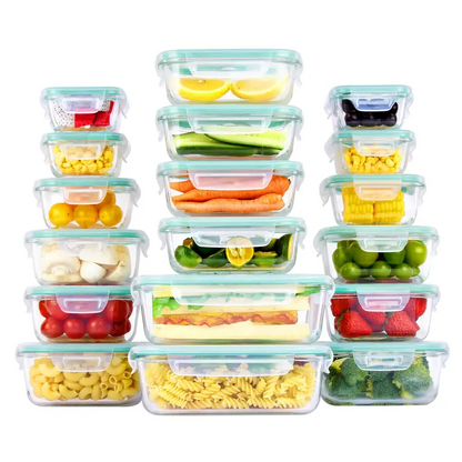 12 Pack Glass Food Storage Containers with Airtight Lids – Leakproof Meal Prep Lunch Containers, BPA-Free Glass Food Storage Set, Microwave, Oven, Freezer & Dishwasher Safe