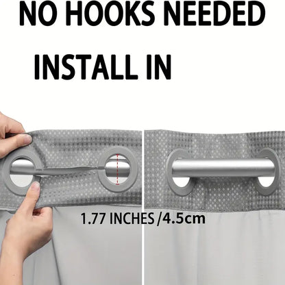 Upgrade Your Bathroom with a No-Hook Double Shower Curtain – Waterproof Fabric, Snap-In Liner, Easy Installation & Washable Design, 72" x 75"