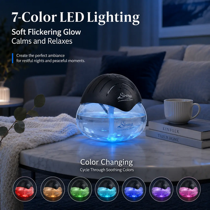 Water-Based Air Purifier – Home Air Cleaner with Aromatherapy Diffuser, LED Night Light, Smoke & Pet Odor Eliminator for Bedroom and Living Room
