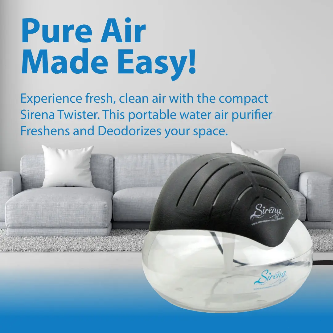 Water-Based Air Purifier – Home Air Cleaner with Aromatherapy Diffuser, LED Night Light, Smoke & Pet Odor Eliminator for Bedroom and Living Room