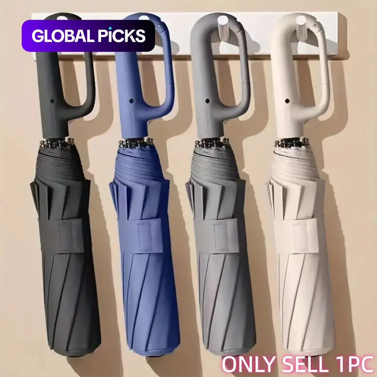 Automatic Folding Windproof Umbrella – Compact Waterproof Rain Umbrella with Easy-Grab Loop, Portable Travel Design for Men & Women