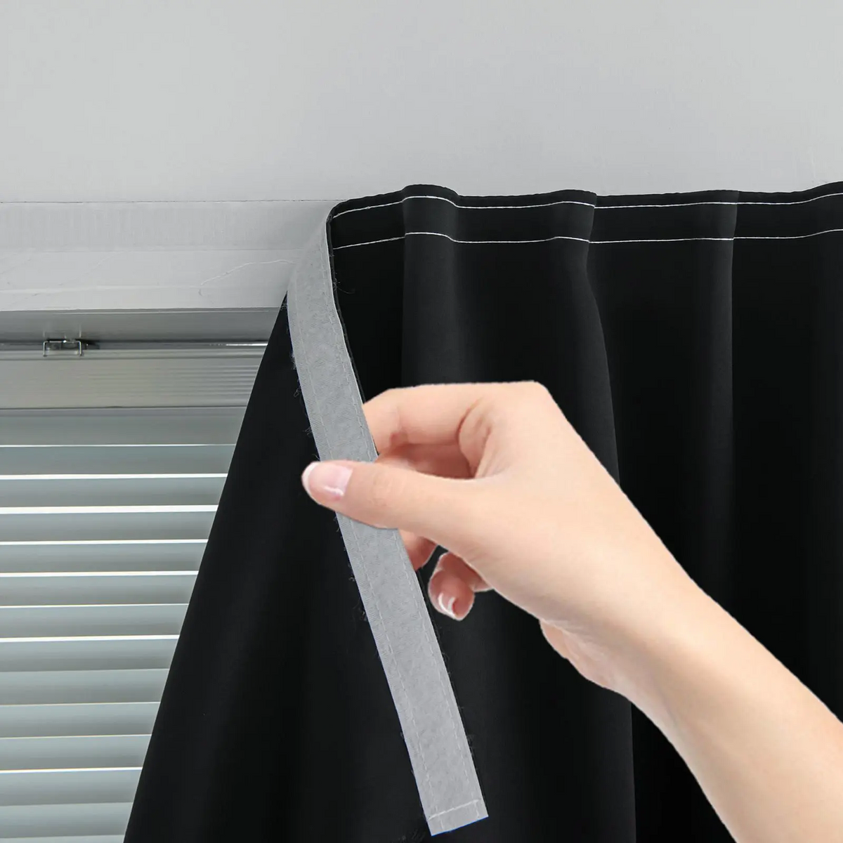 Blackout Window Curtain – No-Drill Magic Tape Installation, Light-Blocking Privacy Shade for Bedroom, Living Room & Kitchen