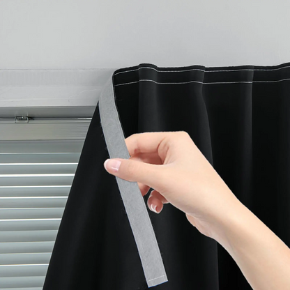 Blackout Window Curtain – No-Drill Magic Tape Installation, Light-Blocking Privacy Shade for Bedroom, Living Room & Kitchen