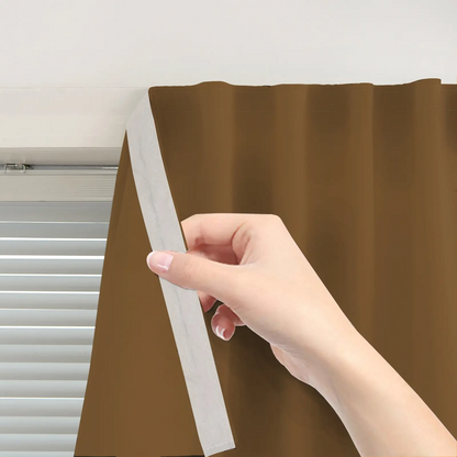 Blackout Window Curtain – No-Drill Magic Tape Installation, Light-Blocking Privacy Shade for Bedroom, Living Room & Kitchen