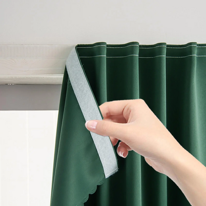 Blackout Window Curtain – No-Drill Magic Tape Installation, Light-Blocking Privacy Shade for Bedroom, Living Room & Kitchen