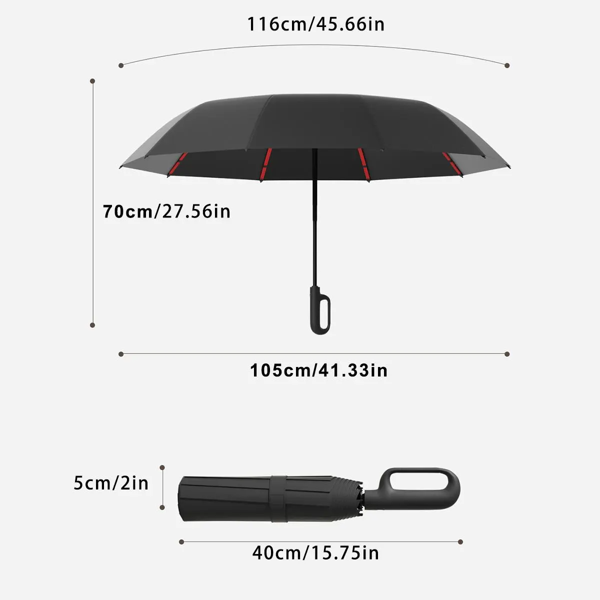 Automatic Folding Windproof Umbrella – Compact Waterproof Rain Umbrella with Easy-Grab Loop, Portable Travel Design for Men & Women