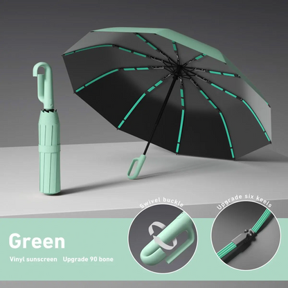 Automatic Folding Windproof Umbrella – Compact Waterproof Rain Umbrella with Easy-Grab Loop, Portable Travel Design for Men & Women