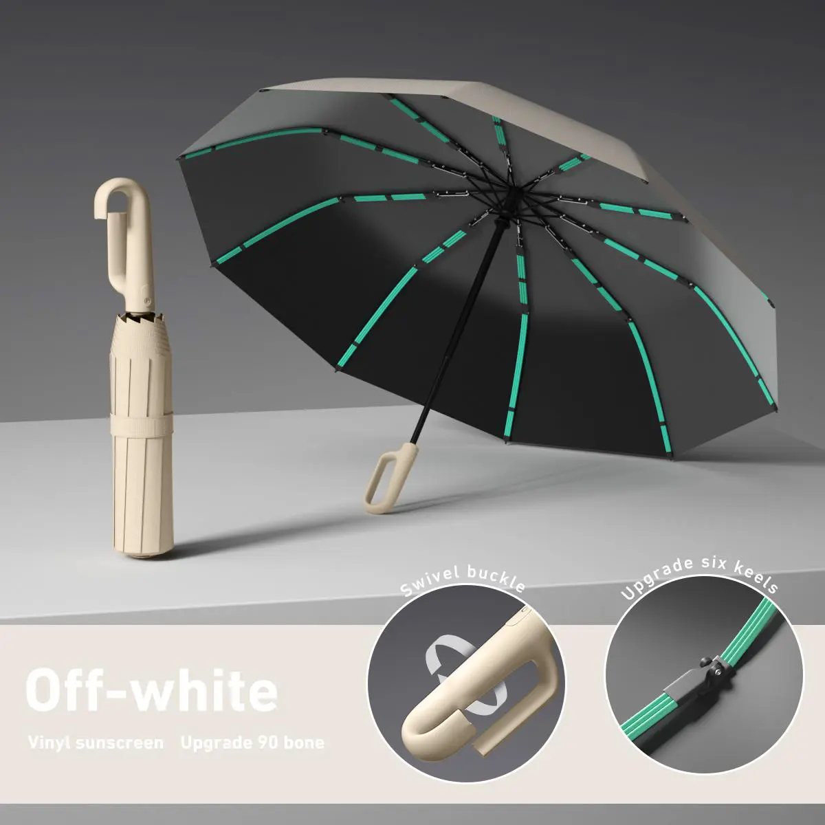 Automatic Folding Windproof Umbrella – Compact Waterproof Rain Umbrella with Easy-Grab Loop, Portable Travel Design for Men & Women