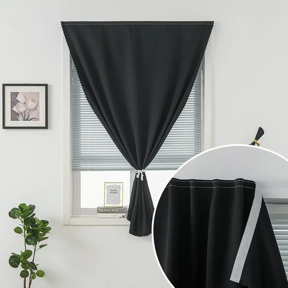 Blackout Window Curtain – No-Drill Magic Tape Installation, Light-Blocking Privacy Shade for Bedroom, Living Room & Kitchen
