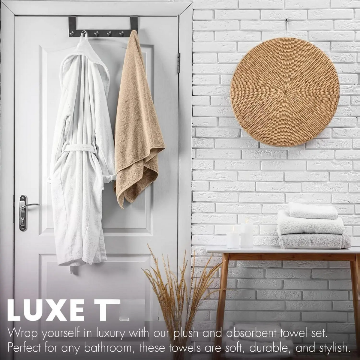KAHAF Collection 6-Pack Bath Towels - Lightweight Extra Absorbent 100% Cotton Multi-Use for Daily - Soft Comfortable & Durable - 27x54 Inches