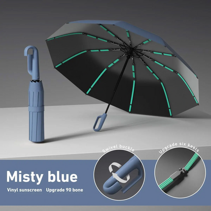 Automatic Folding Windproof Umbrella – Compact Waterproof Rain Umbrella with Easy-Grab Loop, Portable Travel Design for Men & Women