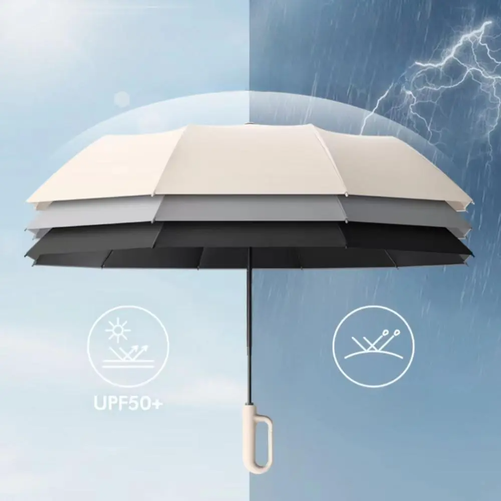 Automatic Folding Windproof Umbrella – Compact Waterproof Rain Umbrella with Easy-Grab Loop, Portable Travel Design for Men & Women