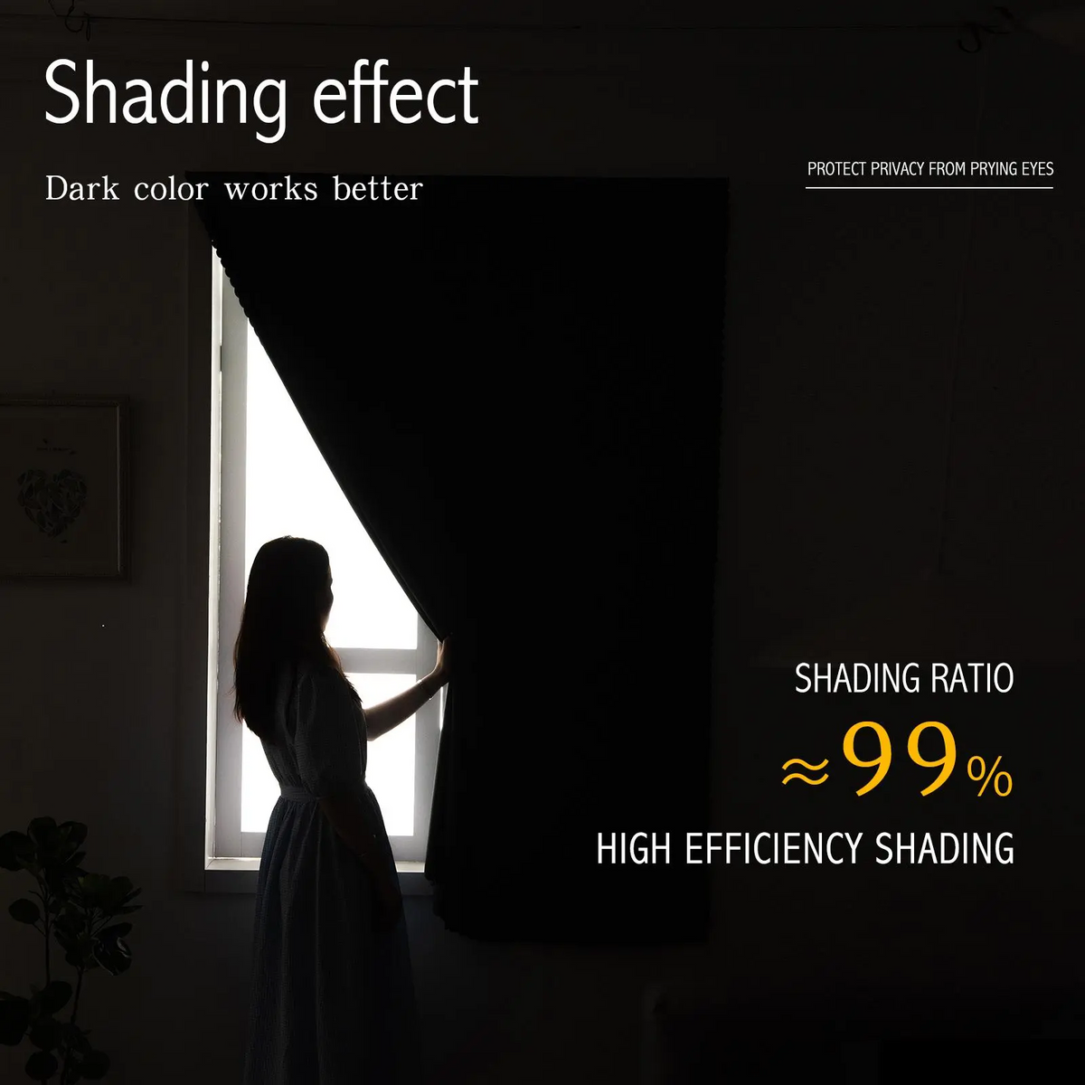 Blackout Window Curtain – No-Drill Magic Tape Installation, Light-Blocking Privacy Shade for Bedroom, Living Room & Kitchen